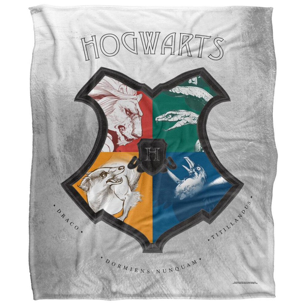 Harry Potter Hogwarts Crest Blanket Multicoloured