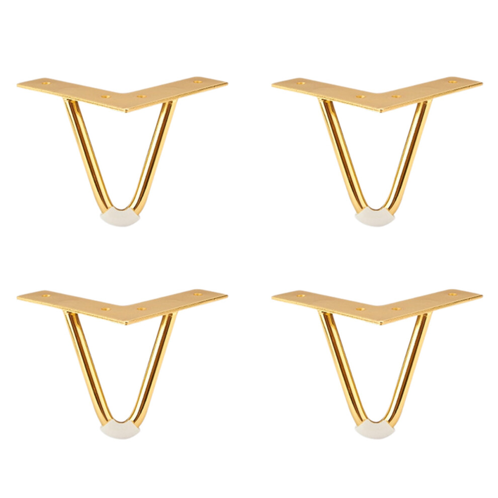 Mid-Century Modern Hairpin Legs, Set Of 4 Diy Furniture Legs In Gold With Cold Rolled Steel Construction And Rustproof Gold Coating For Unmatched 9433291650738