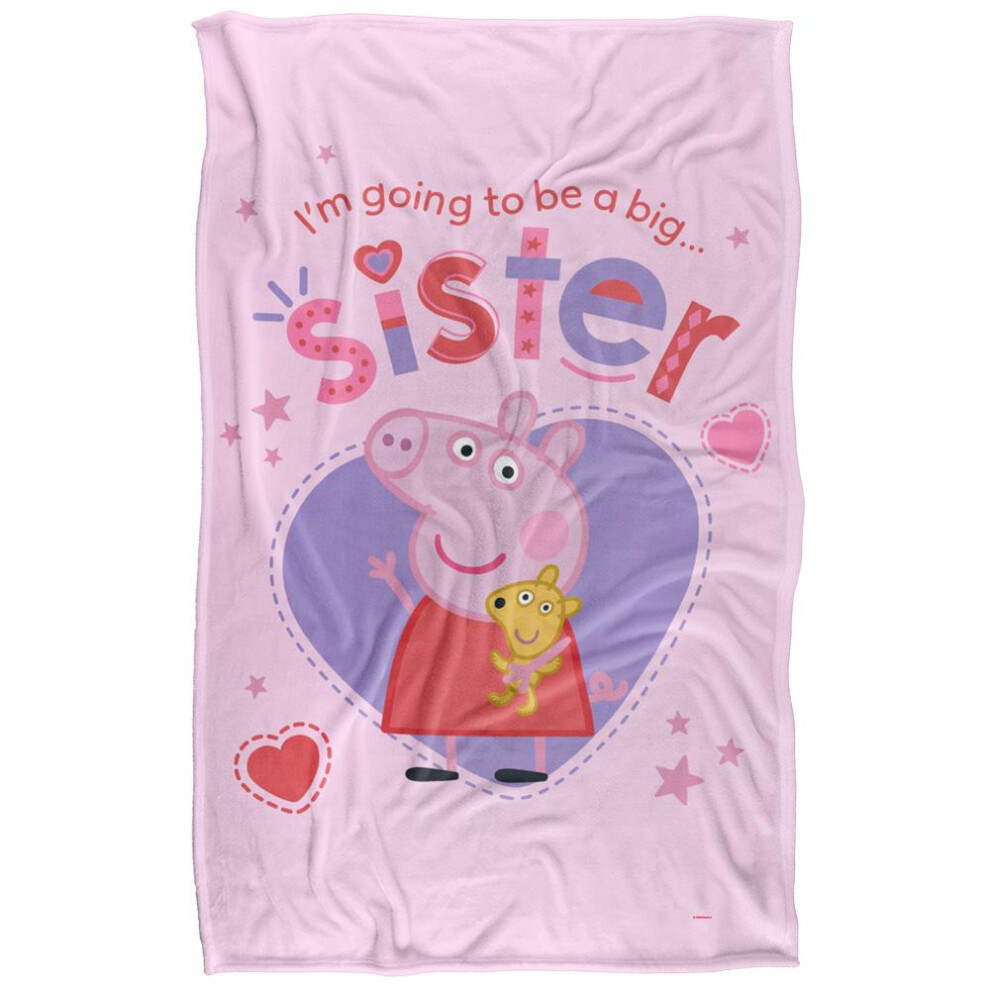 Peppa Pig Big Sister Blanket White