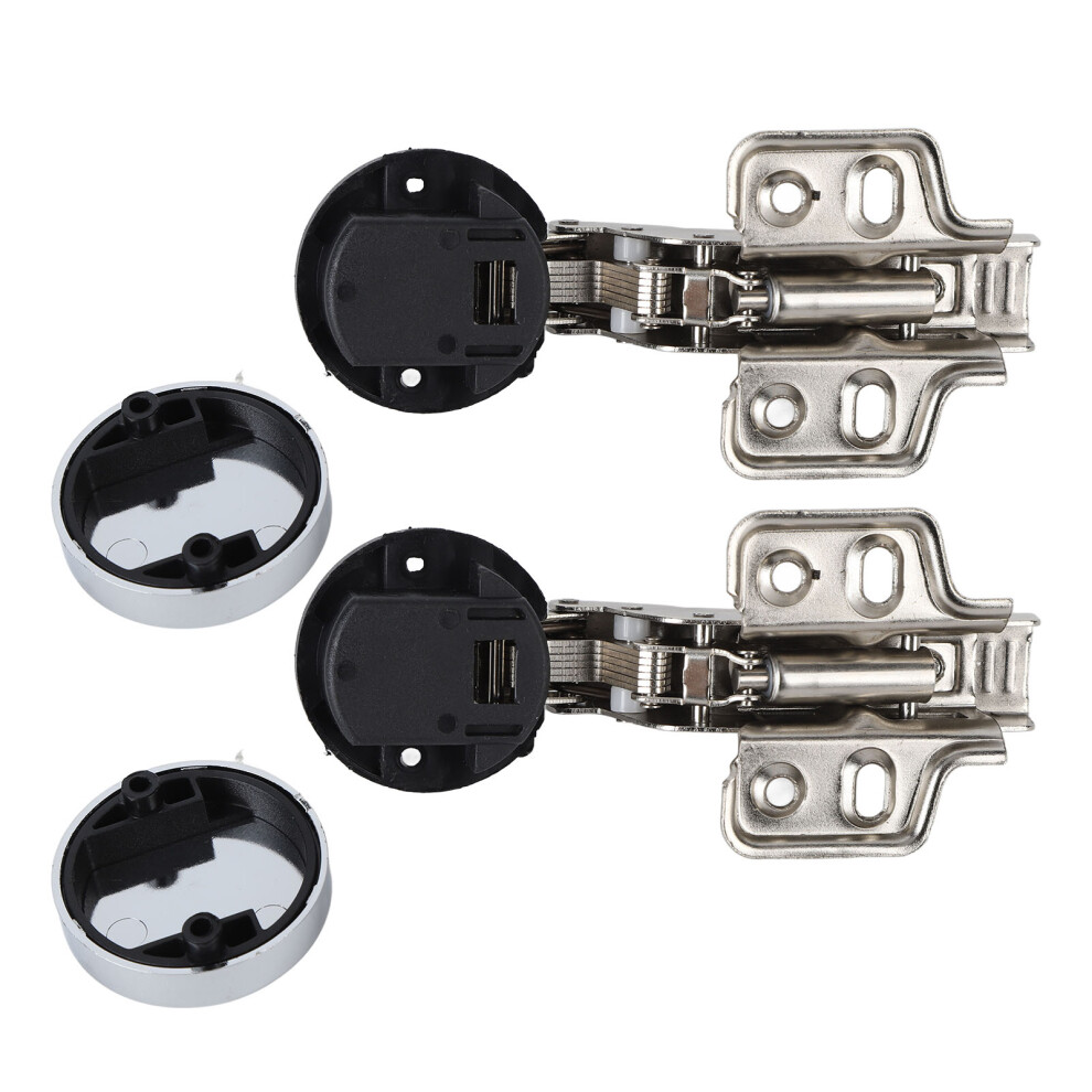 2Set Stainless Steel Glass Door Hinges With Damping Buffer For Cabinets 35 Cup 6911370699074