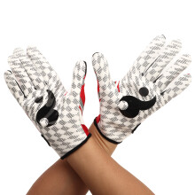 Red L Football Gloves Anti Slip Silicone Batting Gloves Outdoor Sports