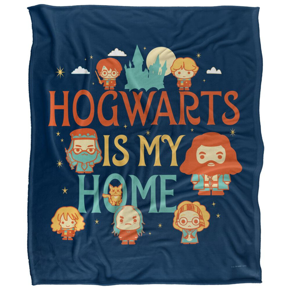 Harry Potter Hogwarts Is My Home Chibi Blanket Multicoloured