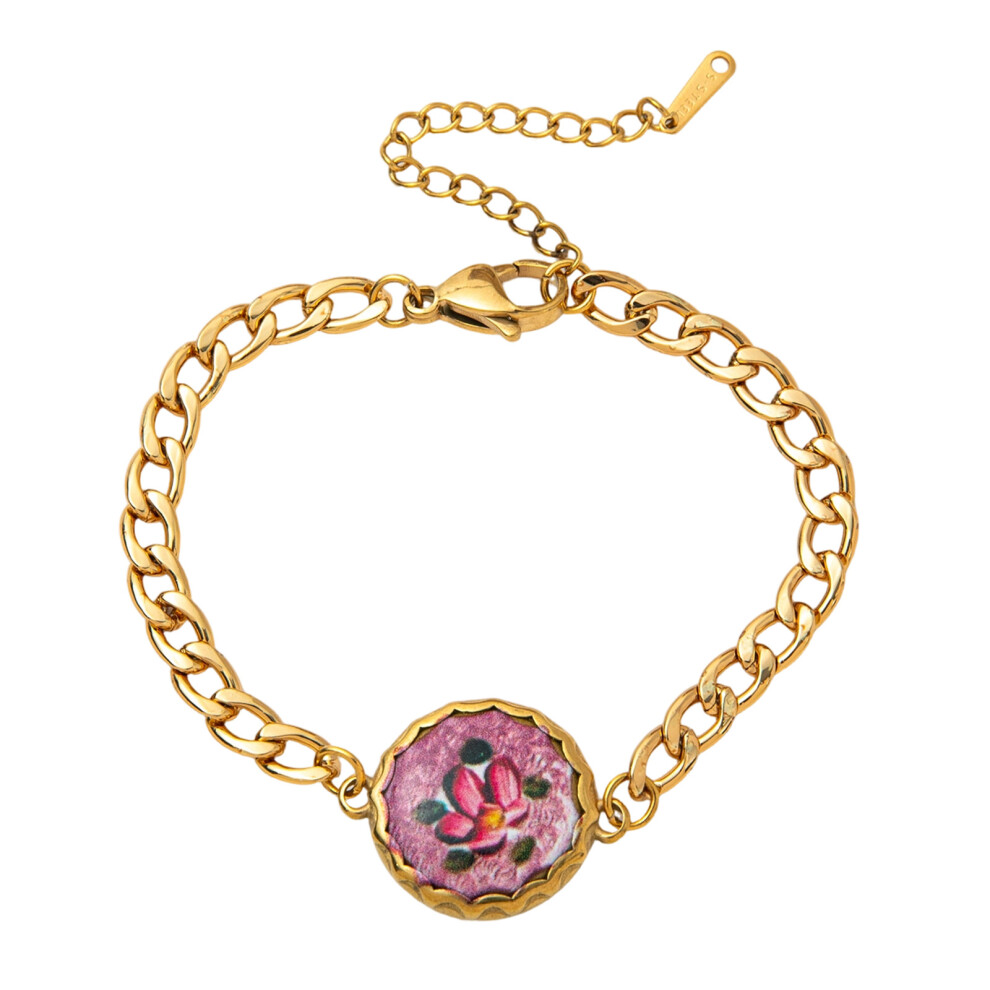 Artistic Oil Painting Flower Charm Adjustable-purple1 flower-image-OPC-PPF2JMF-NEW