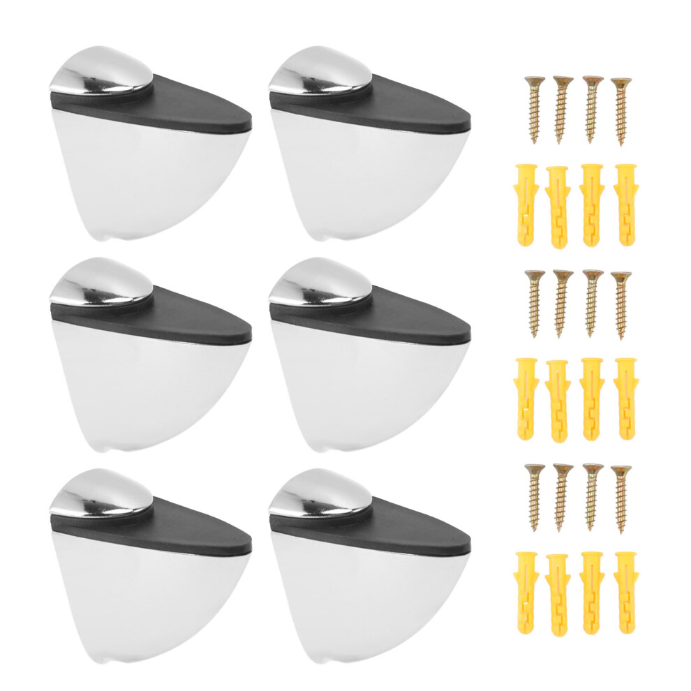 Zinc Alloy Glass Shelf Bracket Support Mounting Hardware For 12 To 5.79Inch Shelving, Strong Load Bearing Capacity Rust Proof Shelf Clamps For 9358999062433