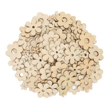 300pcs Unfinished Wooden Plum Cutouts, DIY Crafts, Various Sizes