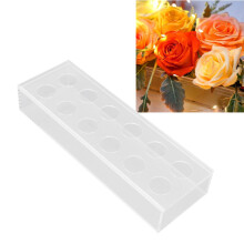 Vaso in Acrilico con Fiori, Design Rettangolare con 12 Fori per Matrimoni e Decorazioni Domestiche