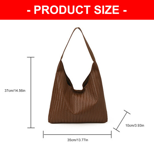 Elegant Shoulder Bag Large Capacity Casual Underarm Bag-Khaki 2