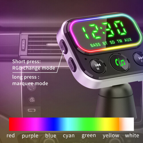 Πομπός FM RoadMate, προσαρμογέας ήχου αυτοκινήτου Bluetooth5.3 Universal με διπλά μικρόφωνα, 1