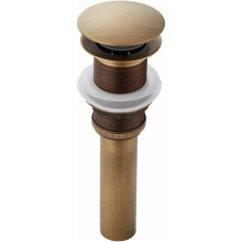 Pop-Up Drain for Bathroom Sink, Spring Loaded Push Button Pop-Up Drain with Clicker Mechanism, Vintage Pop-Up Drain Brass Construction