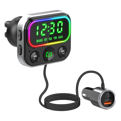 Πομπός FM RoadMate, προσαρμογέας ήχου αυτοκινήτου Bluetooth5.3 Universal με διπλά μικρόφωνα,