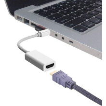 Adaptador Mini DisplayPort a HDMI, soporte de audio para transmisión de video sin interrupciones, convertidor de señal HD1080P Plug and Play