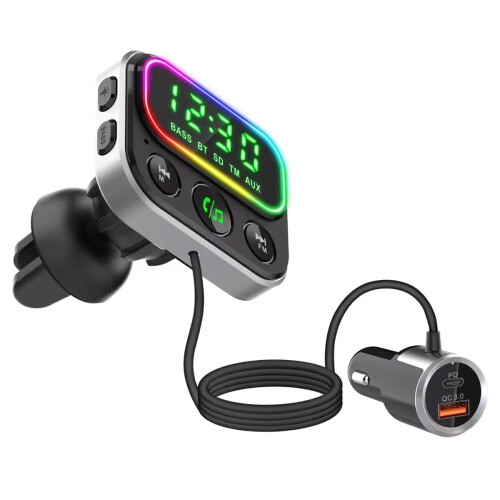 Πομπός FM RoadMate, προσαρμογέας ήχου αυτοκινήτου Bluetooth5.3 Universal με διπλά μικρόφωνα, 2
