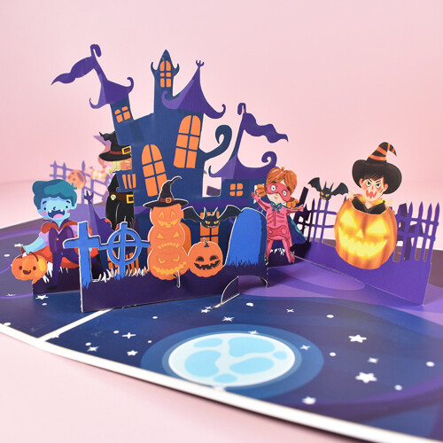 Τέλειο δώρο χαιρετισμού για το Halloween, μαγεία και σκανταλιά σε μια κάρτα, 2