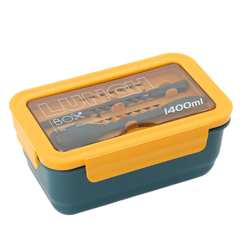 Versatile Bento Box, Large Capacity with Separate Compartments, Dishwasher and Microwave Safe (Innovative Four-Point Lock)