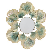Modern Ginkgo Leaf Wall Mirror, Iron, 40cm, Decorative & Wear-Resistant