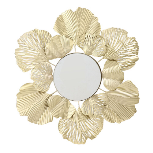 Modern Ginkgo Leaf Wall Mirror - Iron, Colorfast, Durable Decor 1