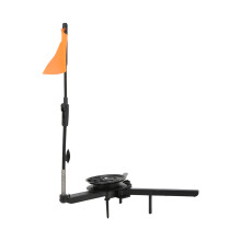 Ice Fishing Tip Ups With Orange Flags Rugged Polymer Base Foldable Design Portable Ice Fishing Rods For Winter Anglers