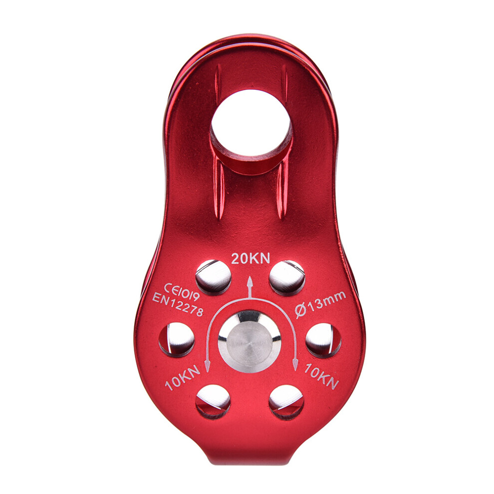 Climbing Pulley, Compact Design Quality Pulley For Climbing Hauling Transporting, High Strength Aluminum Alloy Smooth Quick Rotation, Red, 1000Kg Load 9301476304212