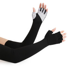 Zonwerende handschoenen voor dames, ademende, verkoelende armmouwen met UV-bescherming, vingerloze zomerhandschoenen voor autorijden met horlogegat,