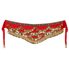 Belly Dance Hip Scarf Elegant Coin Tassel Costume Accessory For Gypsy Festival Carnival Party Performance With Rhinestone Decoration Soft Breathable F