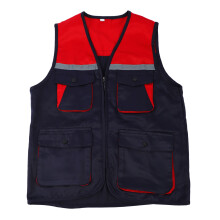 Polyester Breathable Vest With Reflective Strips For Enhanced Visibility, Multi-Pocket Work Vest For Men And Women Ensuring Durability And Comfort,