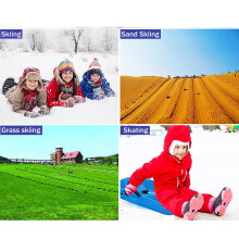 Winter Outdoor Sports Sled, Portable Downhill Sprinter Toboggan with 2 Handles for Safety, Lightweight and Easy to Carry Snow Sled for Kids and Adults