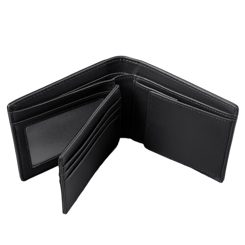 Blockierende Herren-Geldbörse, gefaltetes Design,-Schwarz