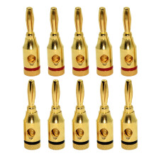 10 Pcs Open Screw Type Banana Plug Gold Plated Audio Speaker