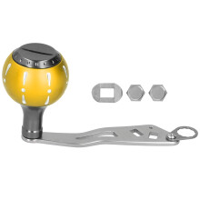 Fishing Reel Handle Metal Power Handle For Baitcasting Reels Corrosion Resistant Custom Mounting Spherical Knob EVA Comfort Grip With Easy Installatio
