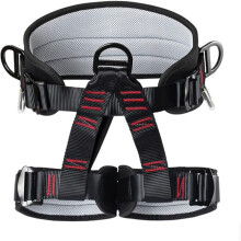 Climbing Harness for Outdoor Adventure, Mountaineering Rock Climbing Harness CE UIAA Certified Wider Thickened Harness with Double Shoulder Straps and