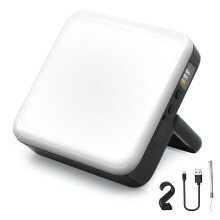 Linterna solar para uso exterior, luz de emergencia LED impermeable, recargable por USB con función de batería externa y brillo ajustable,