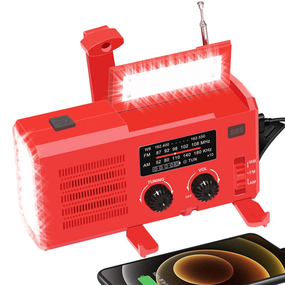 Portable Emergency Radio, Stay Informed With Automatic Noaa Weather Alerts, Versatile 5000Mah Rechargeable Battery, Solar Hand Crank For Continuous Po 9463374708551