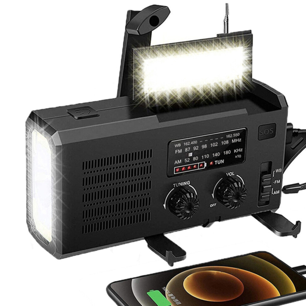 Portable Emergency Radio, Stay Informed With Automatic Noaa Weather Alerts, Versatile 5000Mah Rechargeable Battery, Solar Hand Crank For Continuous Po 9301476031194