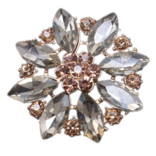 Stevige metalen ambachtelijke broche met kristallen strass-B