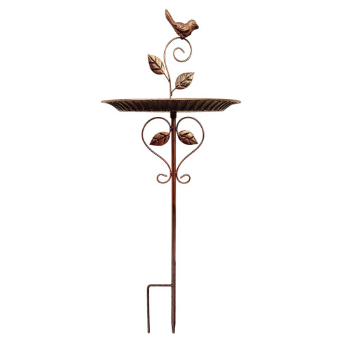 Decorative Handcrafted Iron Outdoor Planter Featuring Bird