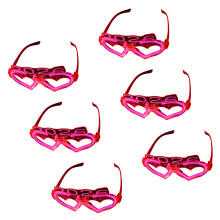 6 stuks Glowing In The Darks Heart Bril Helder LED-licht-Roze