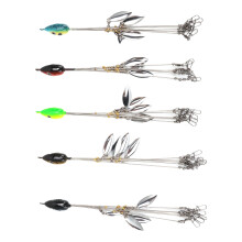 Rig da pesca a forma di testa di pesce realistica, esche morbide da traina con lama di salice per acqua dolce e salata, con attrazione fatale e alta