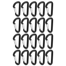 Multipurpose Carabiner Clips, Highly Practical Carabiner for Outdoor Adventures and Everyday Use, Set of 20, Aluminum Alloy