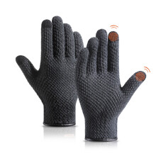 Unisex Winter Gloves Windproof Cold Resistant Touchscreen Compatible Fleece Lined Warm Mittens Knit Construction For Outdoor Sports Driving Jogging