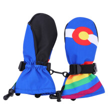 Waterproof Kids Mittens Gloves, Fleece Lined Warm Winter Gloves for Boys Girls, Windproof Snow Skiing Sport Gloves with Non Slip Palm Breathable Fabri