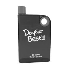Slim Flat Water Bottle With Silicone Handle, Detachable Portable Cup For Adding Flavors To Water, Leakproof Seal Bpa Free Slim Design For Indoor Outdo