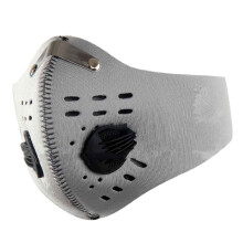 Face Mask with Activated Carbon Filter, Replaceable Filters Anti-Dust Sports Mask with Dual One-Way Breathing Valves, Soft Nylon Fabric Ventilated Hol