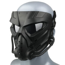 Tactical Full Face Mask with Anti-Fog Lens, Impact-Resistant Full-Face Tactical Skull Mask Polycarbonate Material TPR Plastic Impact Resistant Composi