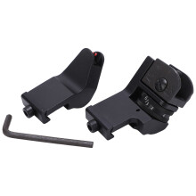 Backup Iron Sights for Rifle, Rapid Transition 45 Degree Flip Up Sight Set with Anodized Aluminum Construction, Picatinny Rail Sight for Tactical Use,