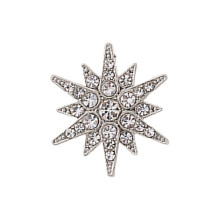 Korean Style Minimalist Hexagram Brooch-Silver white diamond