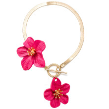 Trendy Floral Anklet For Daily Wear Sturdy Alloy Beach-Pink