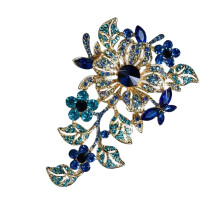 Bloemontwerpen Pin Kristallen Verfraaid Dames-Blauw