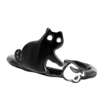 Open Design Kitty Ring Copper Allergy resistant Lightweight-B
