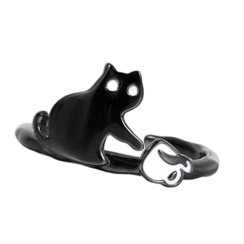 Open Design Kitty Ring Copper Allergy resistant Lightweight-B