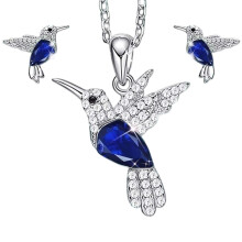 Minimalist Bird Pendant Earrings Set Sophisticated Alloy-Blue